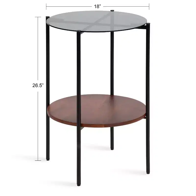 Kate and Laurel Ottelo Round Wood Side Table, 18x18x27, Brown