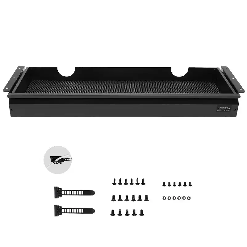 33 Wide Under Desk Drawer Slide Out, Under Desk Mounted Pull-out Drawer Attachment, Hidden Desktop Storage Organizer, 33x9x4 in, Black