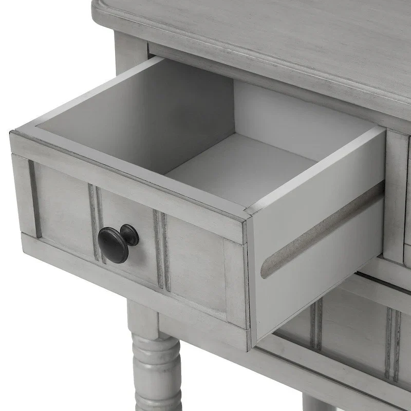 3-Drawer Console Table with Bottom Shelf