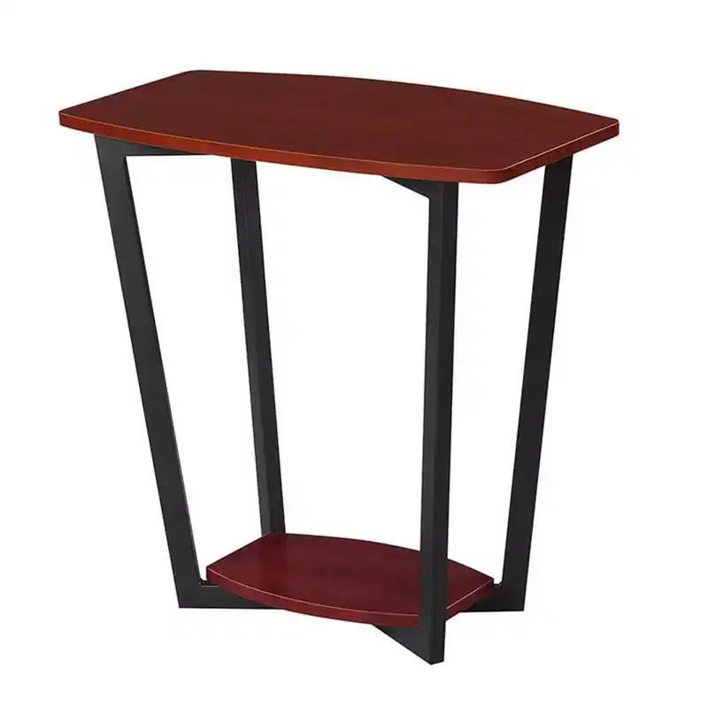 HomeStock Belmont Minimalist End Table with Tempered Glass Sides, Sleek Top Surface and Open Lower Shelf for Magazines or Books