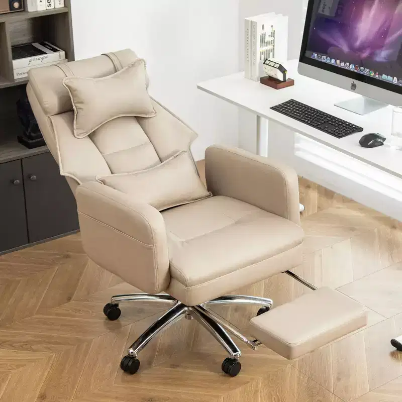 360° Swivel Ergonomic Recliner Office Chair with Footrest, Headrest & Lumbar Pillow, 400 lbs