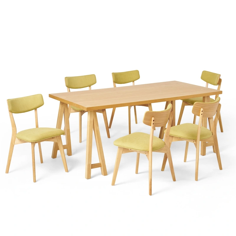 Chazz Mid-Century Modern 7 Piece Dining Set with A-Frame Table by Christopher Knight Home