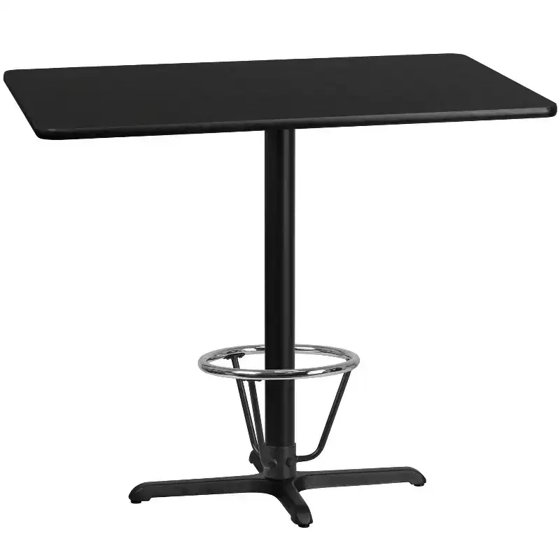 30x48 Rectangular Laminate Bar Table with 23.5x29.5 Foot Ring Base