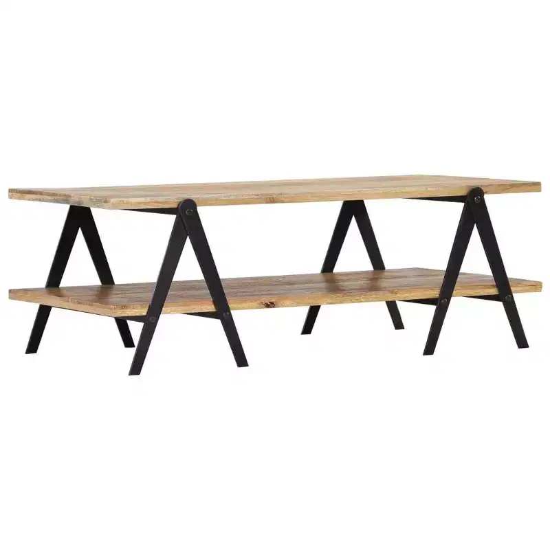 vidaXL Coffee Table End Table Sofa Table with Storage Shelf Solid Wood Mango