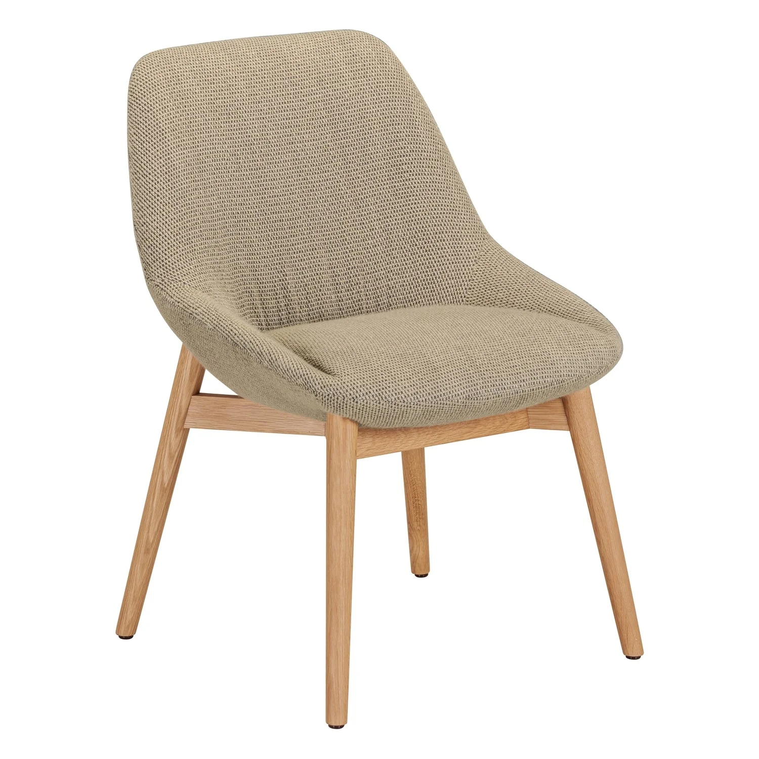 Modern Upholstered Dining Chair with Pocket-Padded Seat and Oak Base for Dining Rooms