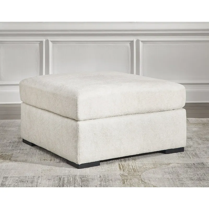 Chessington Ivory Oversized Accent Ottoman