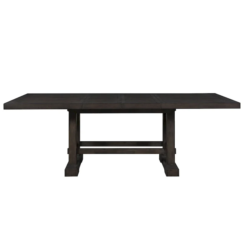 Farmhouse Counter Height Dining Table with Trestle Base & 2 Leaves – Extends to 108