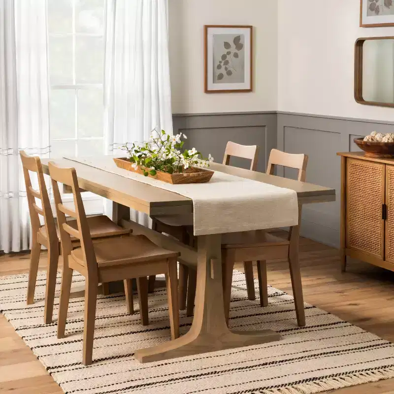 Pedestal Wood Dining Table - Natural - Hearth & Hand™ with Magnolia