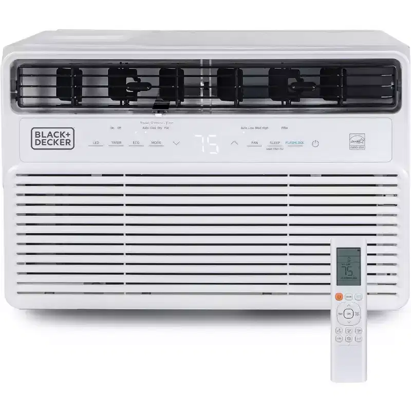 BLACK+DECKER 12,000 BTU Inverter Window Air Conditioner for Up To 550 Sq. Ft., ENERGY STAR Rated AC Unit, Full Function Remote Control, White