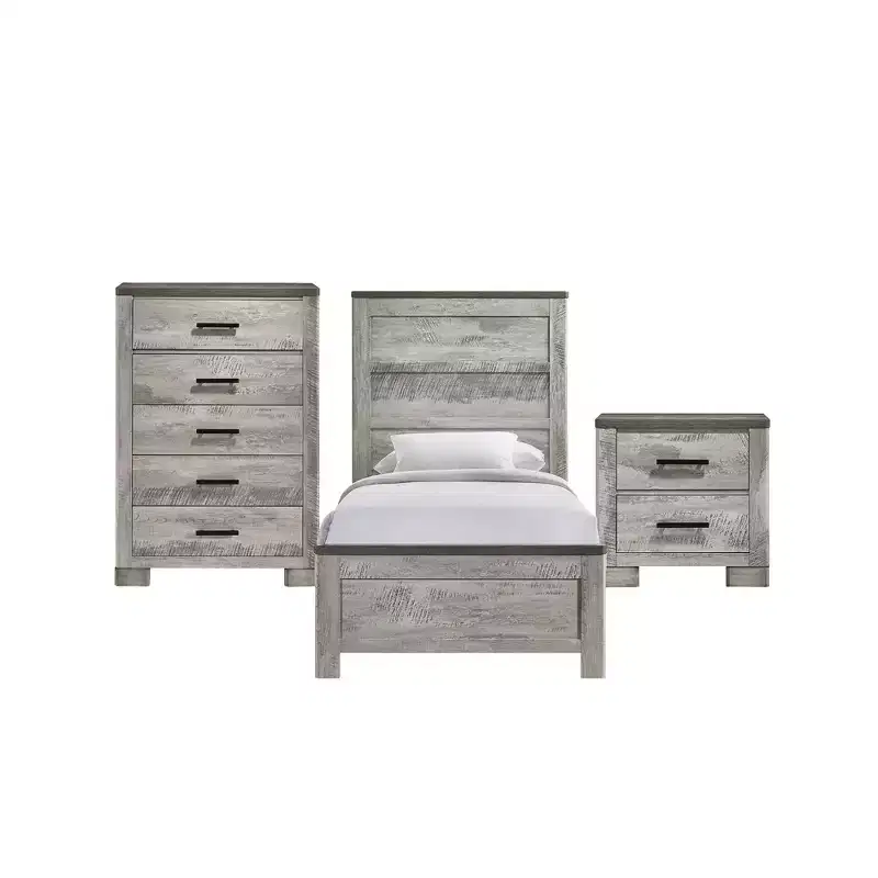 3pc Adam Panel Bedroom Set Gray - Picket House Furnishings