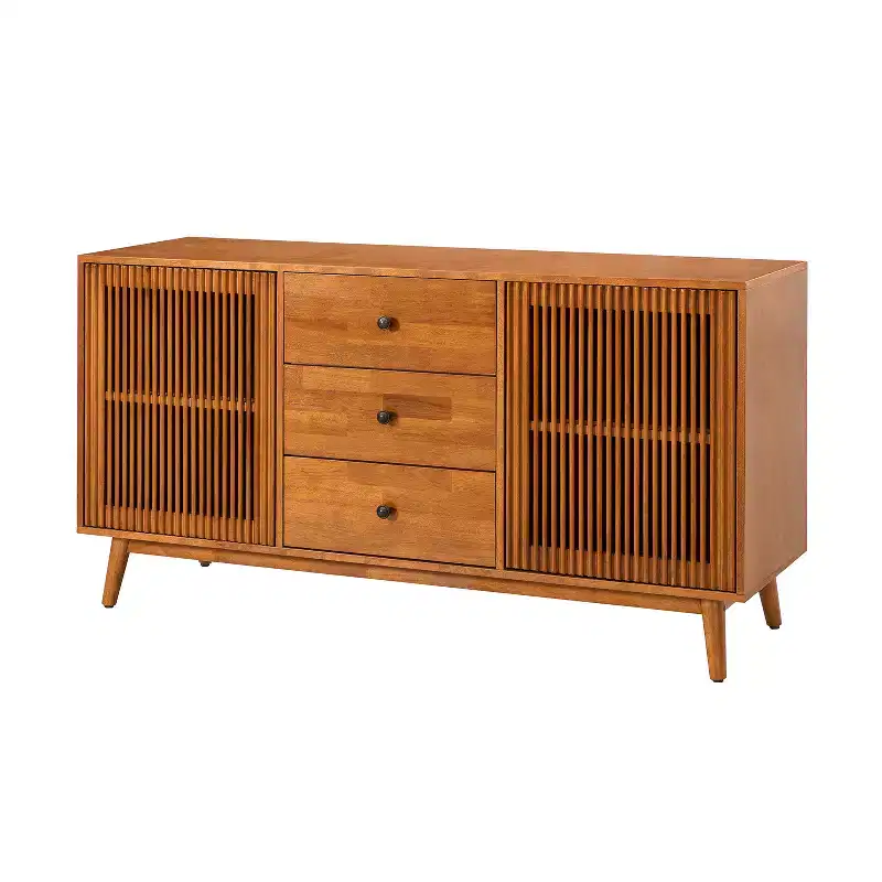Chris 58 Wide 3 Drawer Sideboard with Slatted Doors |KARAT HOME