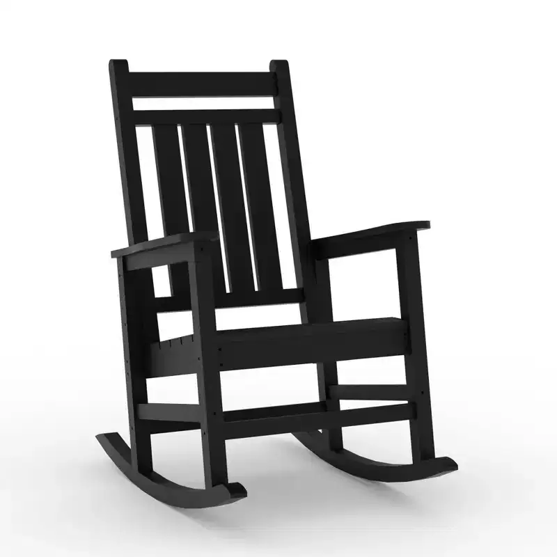 Oversized HDPE Outdoor Rocking Chair, Heavy Duty All-Weather Patio Rocker, Durable Porch Rocking Chair for Outside, Front Yard, Deck, Garden