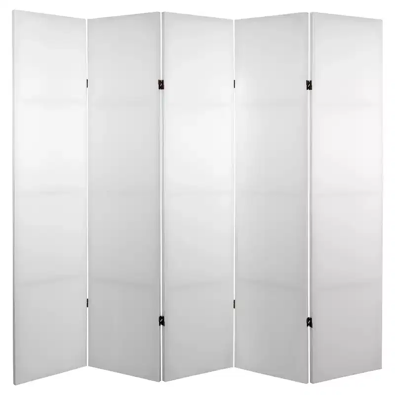 6 ft. Tall Do It Yourself Canvas Room Divider 5 Panel - Oriental Furniture: Hardwood & Metal, No Assembly Required