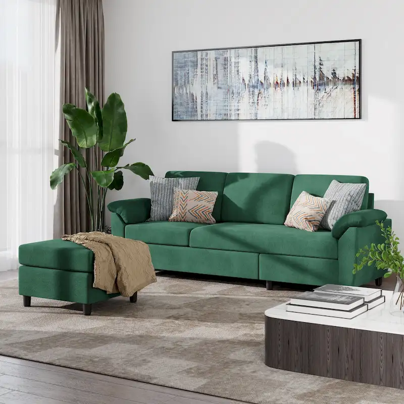 Futzca 79 Convertible Sectional Sofa Couch, 3 Seat L Shaped