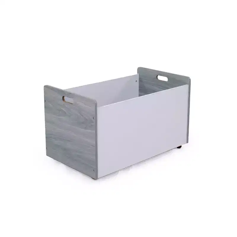 Humble Crew Kids' Rolling Toy Box with Wheels Gray: MDF Frame, 27" H x 16" D x 27" W, 1 Compartment, Decorative Bookshelf