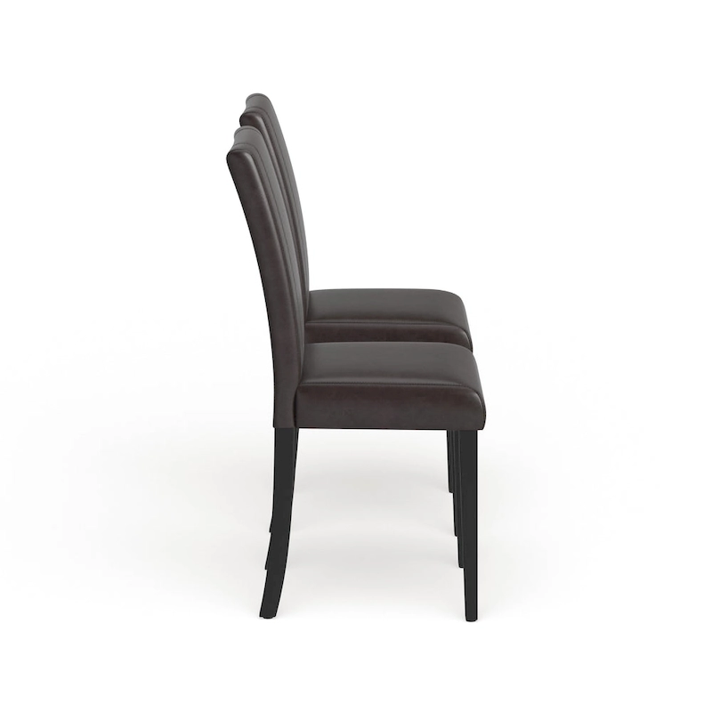 Roundhill Furniture Urban-Style Solid Wood Leatherette Small Padded Parson Chairs (Set of 2)