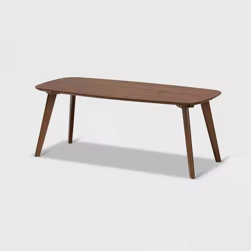 Dahlia Coffee Table Walnut - Baxton Studio: Mid-Century Modern Design, Rubberwood Frame, 43.3" Wide