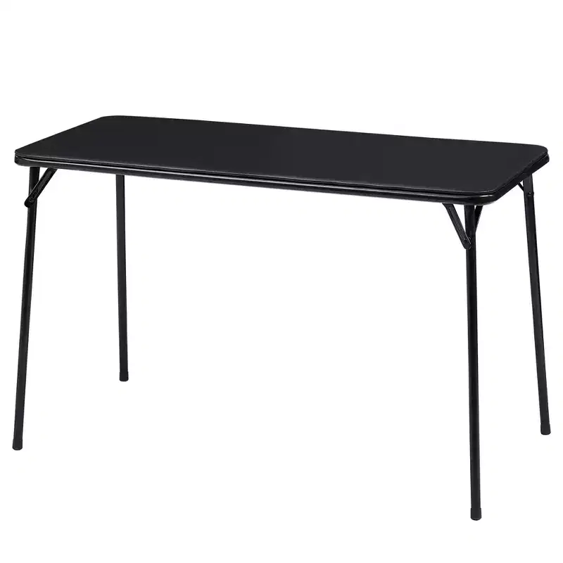 4ft Plastic Folding Table with Hanging Bag, Indoor/Outdoor Heavy Duty Portable Table with Handle and Lock, Black
