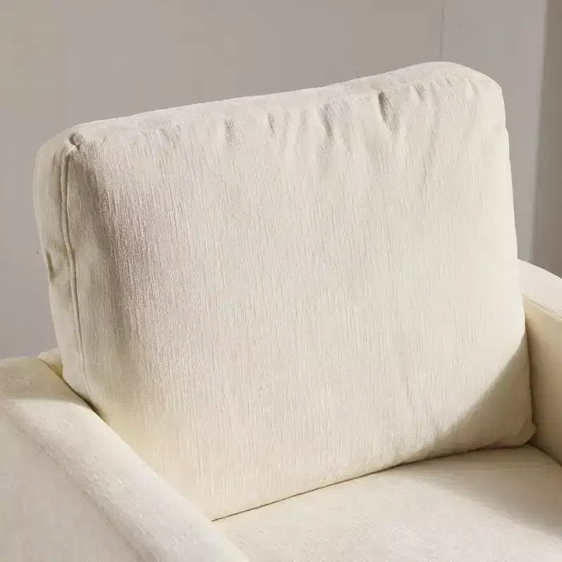 VINGLI 360 Swivel Mid-Century Modern Accent Armchair with Double-Layer Seat Cushions, Upholstered Comfy Single Square Sofa for Living Room