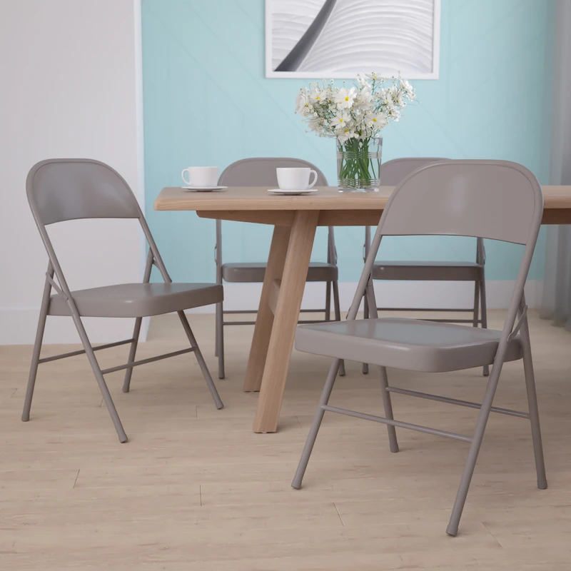 4 Pack Double Braced Metal Folding Chair