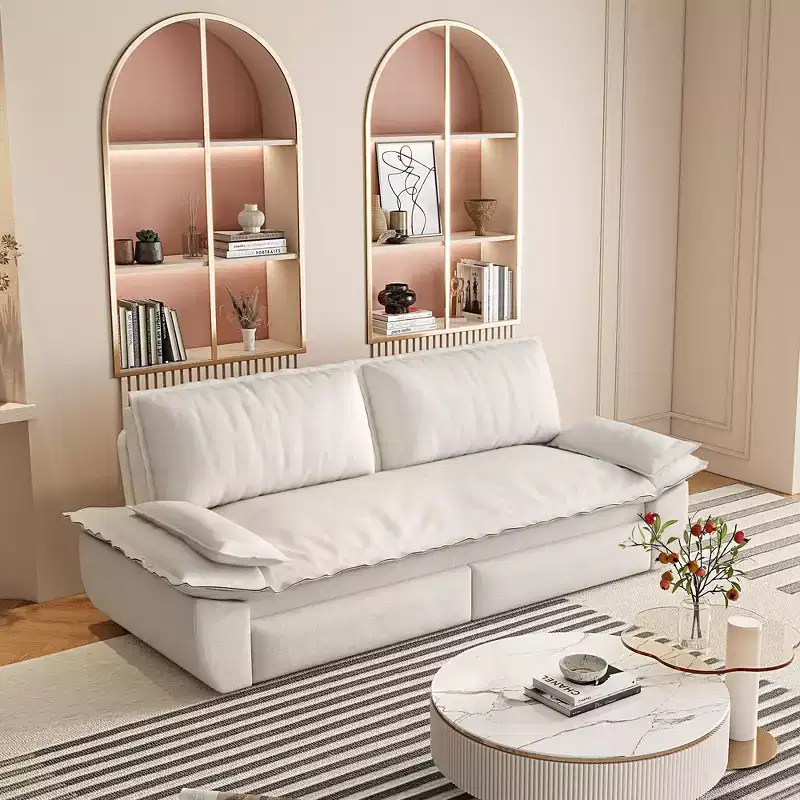 3-in-1 Queen Velvet Sleeper Pull Out Sofa Bed, Convertible Loveseat Sofa Couch