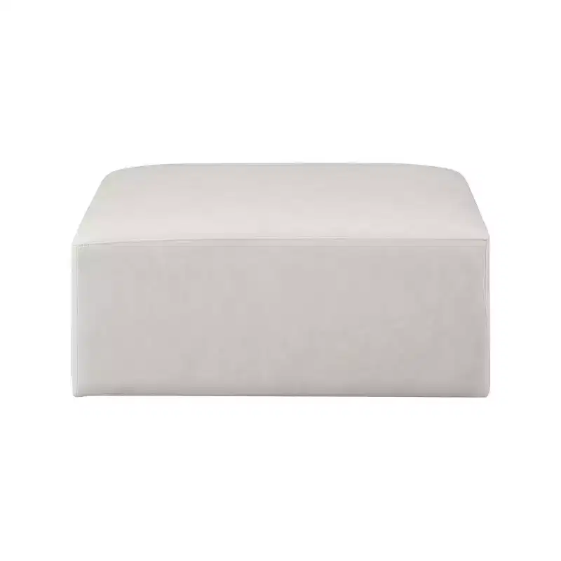 Furniture,Cube Cream Vegan Leather Ottoman