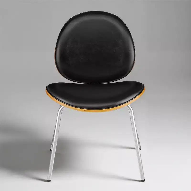 Art Leon Bentwood and Faux Leather Dining Chairs