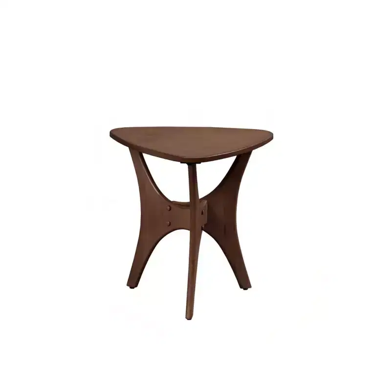 Okak 21W/40W Unique Triangle Coffee Table with Wood Veneer Top Cottage Style Side Table for Small Spaces(Set of 1 or 2)