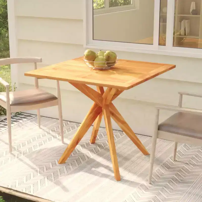 vidaXL Garden Table Natural Wood Solid Acacia Wood Medium - 33.5 x 33.5 x 29.5 Square