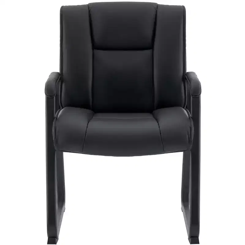 Premium Top Grain, Genuine Leather Waiting Room Chair with Sled Base