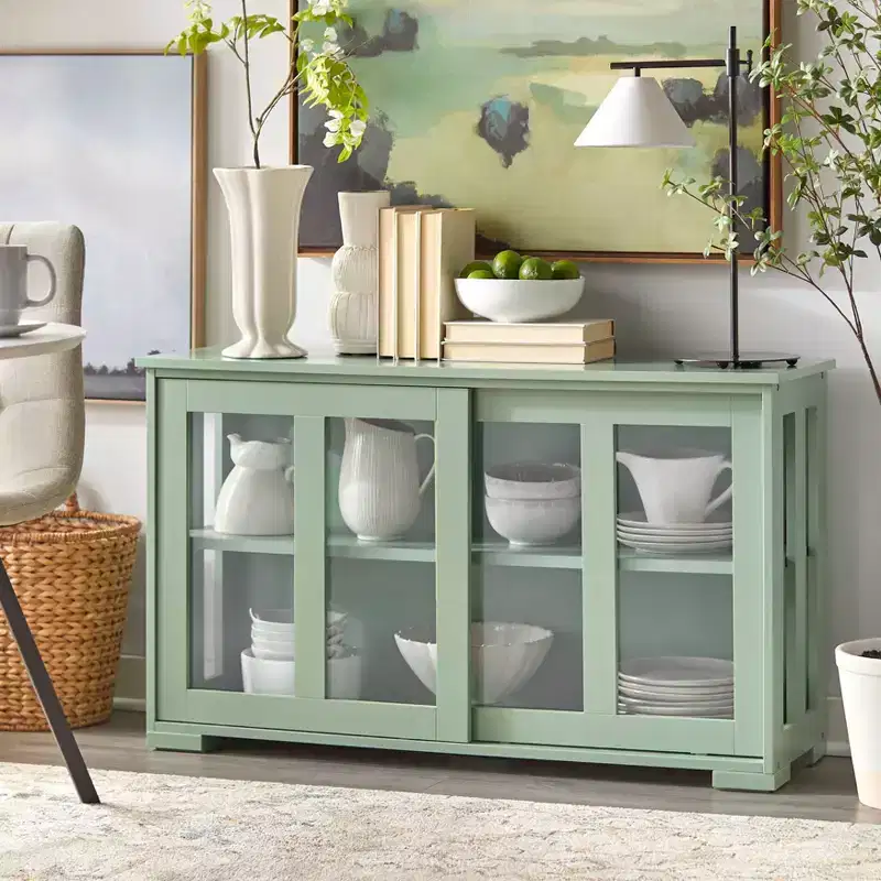 Stackable Cabinet with Sliding Glass Doors