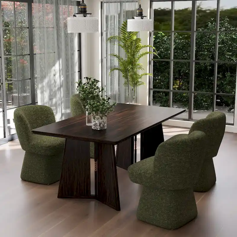 Fabric Upholstered Dining Chairs Set of 2