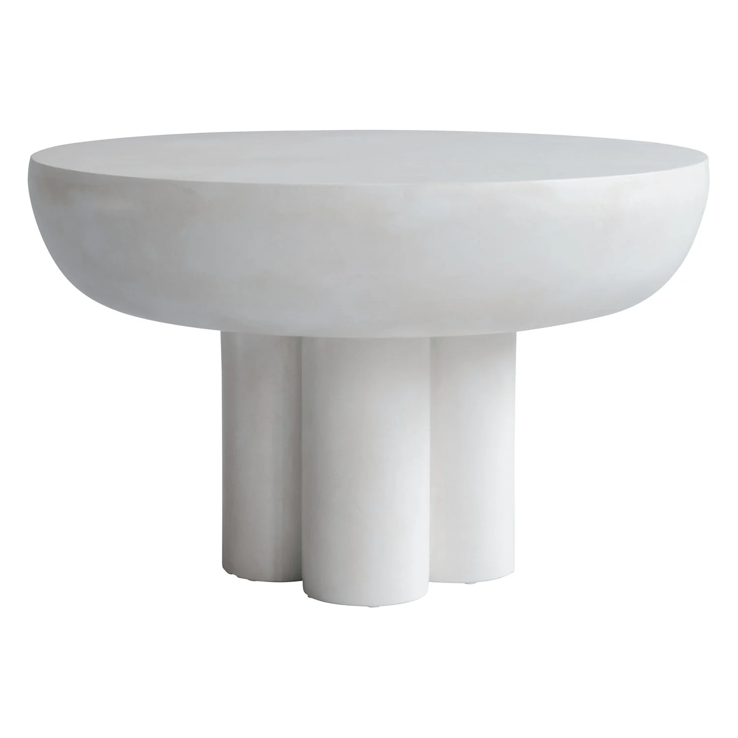 Brutalist Fiber Concrete Low Side Table with Monolithic Column Base for Living Rooms