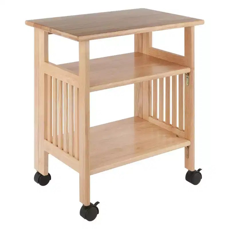 Foldable Printer Stand Natural - Winsome: Office Furniture with Shelves & Wheels