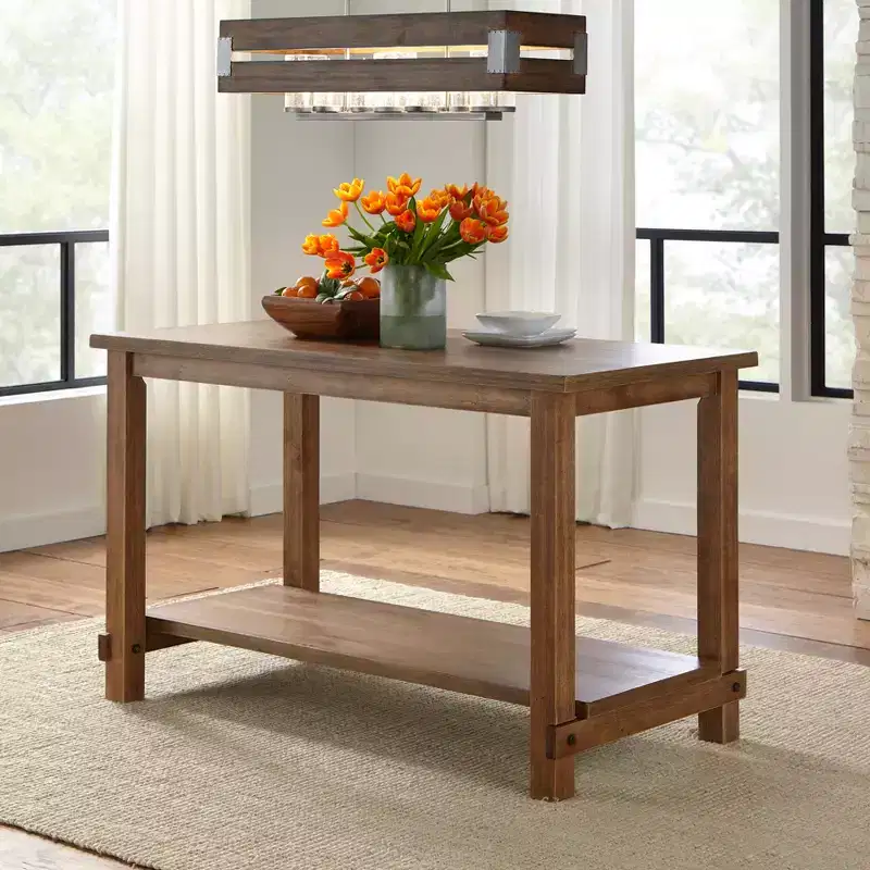 Buylateral Hathaway Modern Farmhouse Counter Height Rectangular Dining Table Driftwood
