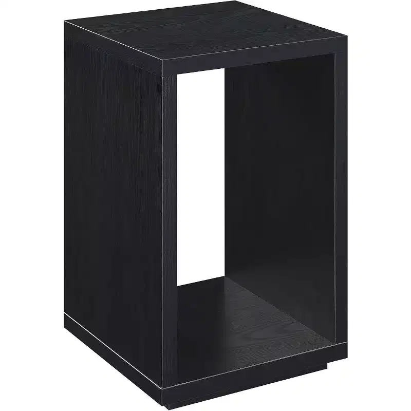 HomeStock 26 in.H Black Color Rectangle Wood Table Top End Table 1 -piece