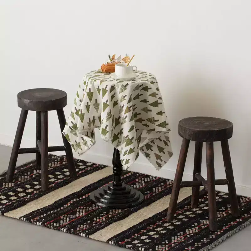 Vintiquewise Antique Round Wooden Chair Log Cabin Stools Set of 2