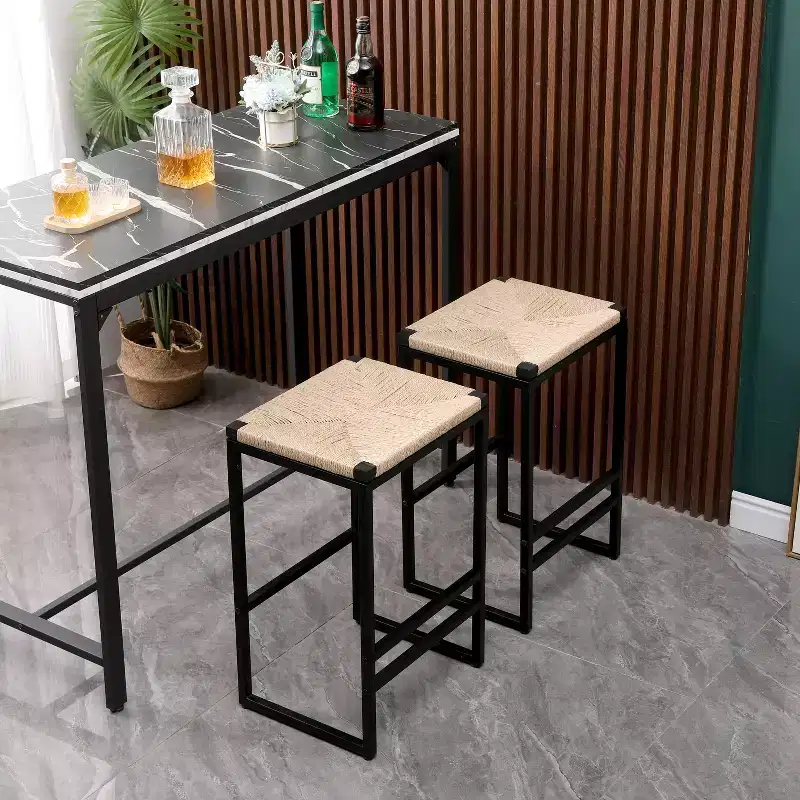 GDFStudio Marner Modern 2 Piece Metal Bar Stools
