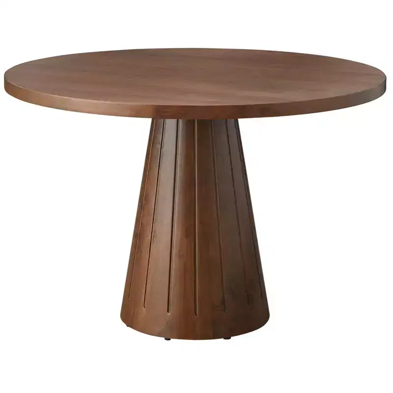 Lifestorey Castilia Modern 45" Round Pedestal Dining Table Walnut