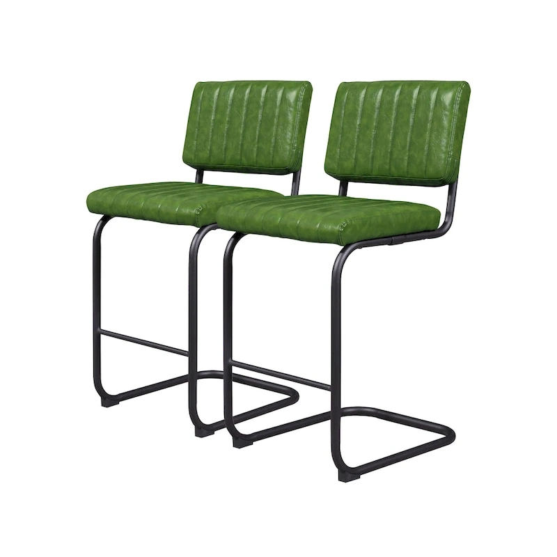 Art Leon Rustic Upholstered Counter Height Bar Stools (Set of 2)