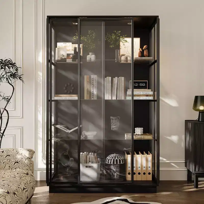 Oversize Glass Display Cabinet, 74.8