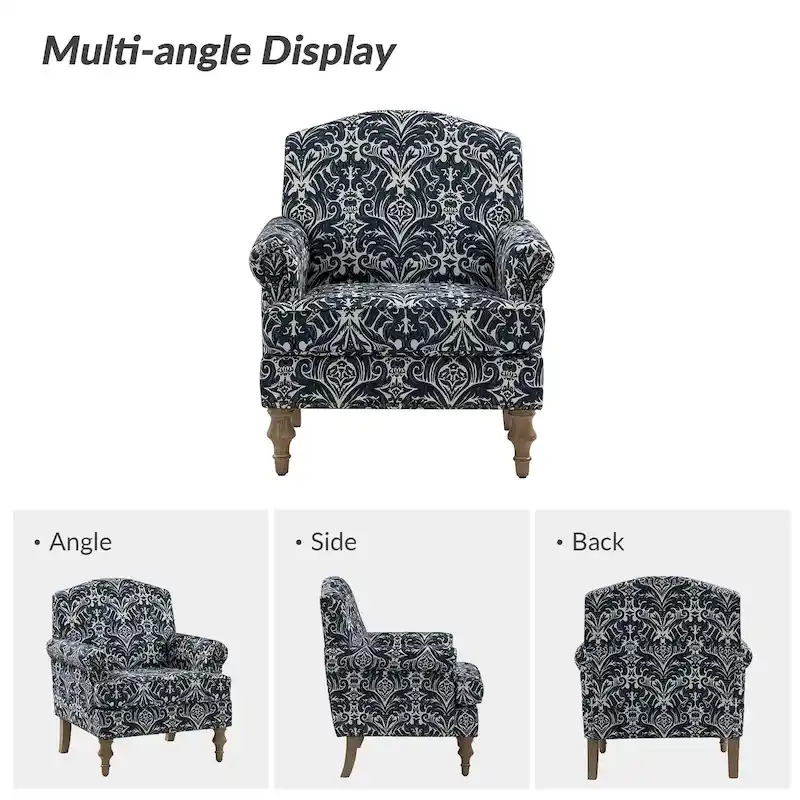 Yahweh Farmhouse Nailhead Armchair with Rolled Arms by HULALA HOME