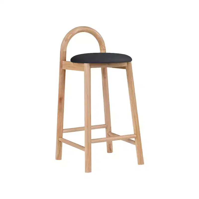Rubberwood Faux Leather Upholstered Counter Stool 27
