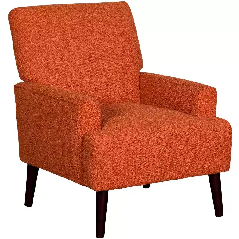 Orange Fabric Accent Chair