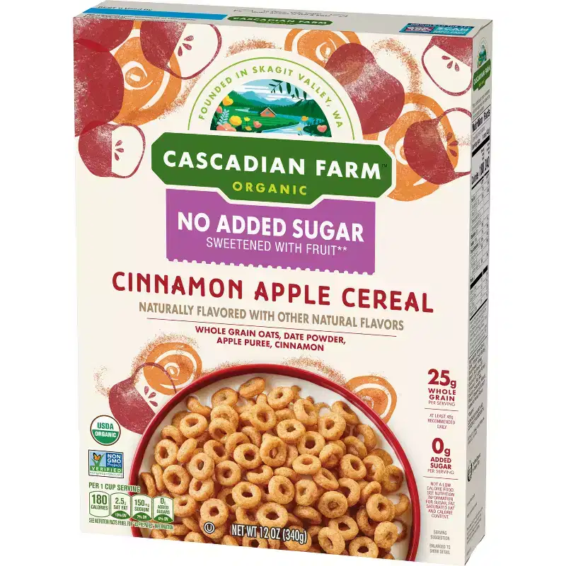 Cascadian Farm No Added Sugar Cinnamon Apple Breakfast Cereal - 12oz