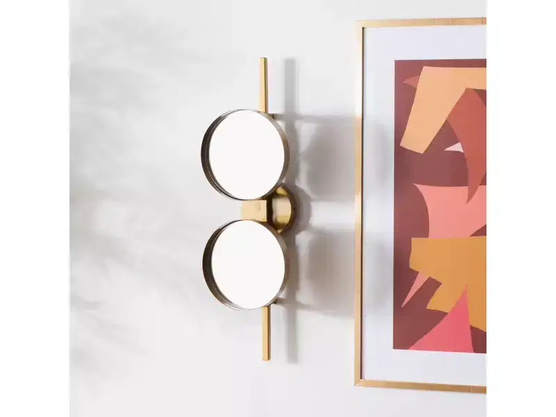7.25 x 25 in. Gold Back-Lit Wall Mirror, Iron and MDF Frame