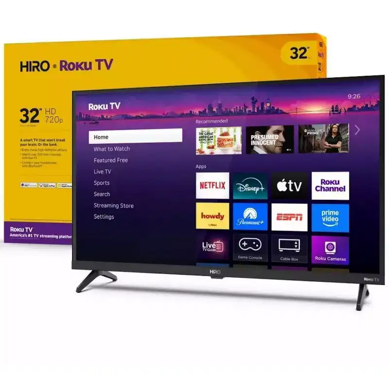Refurbished: Hiro 32 720p HD Smart TV Flat Screen LED Television with Roku TV and Dolby Audio for Streaming H32C2C4 Manufacturer Refurbished