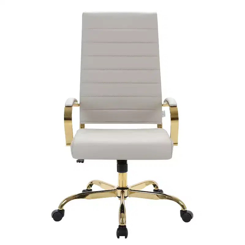 38 in.H Adjustable Height Brown Faux Leather Seat Material with Casters/Wheels Executive Office Chairs