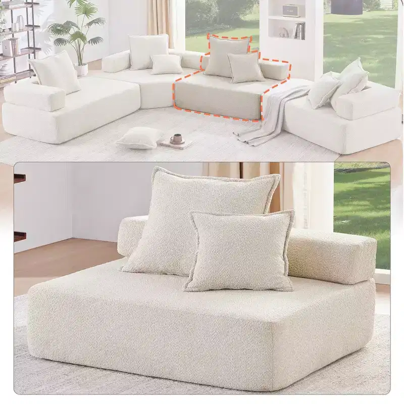 Whisen Oversized Modular U Shaped Sectional Sofa - Beige
