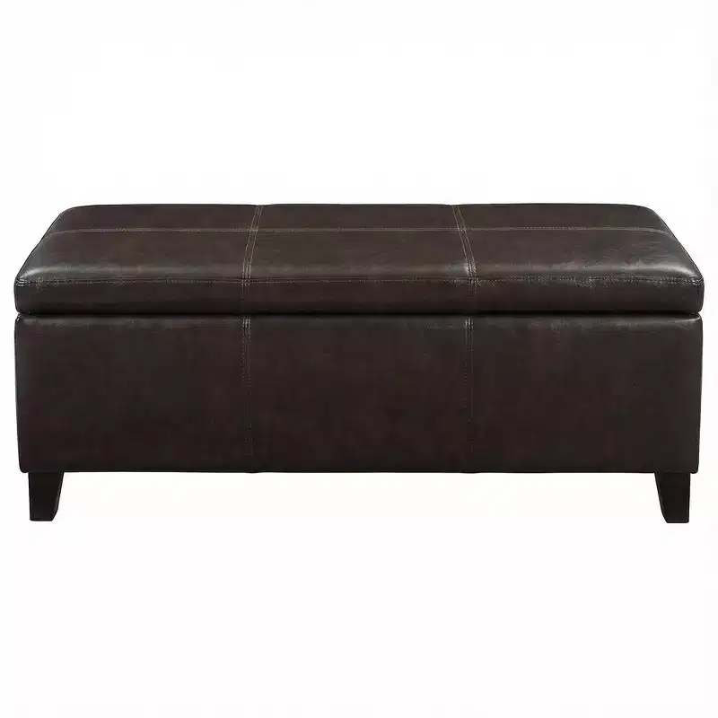 GDFStudio Pamela Faux Leather Upholstered Storage Ottoman Bench